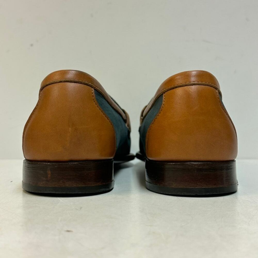 VERY GOOD Rancourt x FootJoy Nubuck Penny Loafer Blue Green Made USA 12 C - Picture 7 of 13